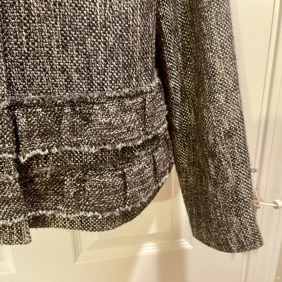 Talbots Womens Medium (8) Gray Button Front Jacket Wool Blend 394:S1351 - Picture 6 of 11